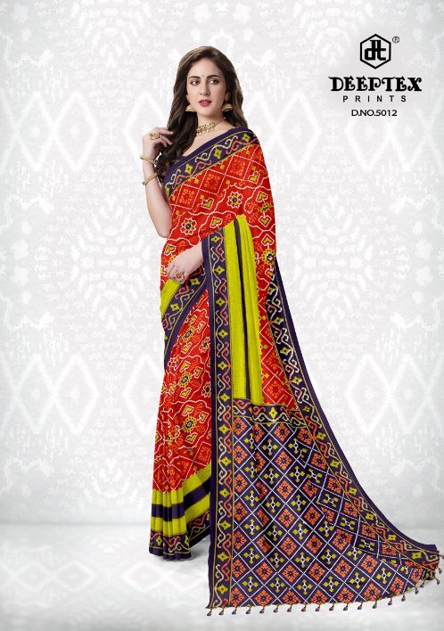 Deeptex Ikkat Special 5 Cotton Printed Regular Wear Fancy Saree Collection